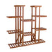 Sturdy and Stylish Tiered Plant Display Stand, Stained Medium Brown