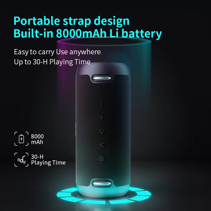 IPX8 Waterproof Bluetooth Speaker with Dynamic Lights