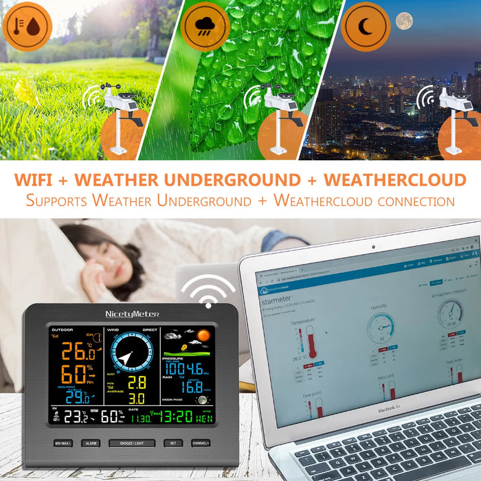 5-in-1 WiFi Weather Station with Outdoor Sensor