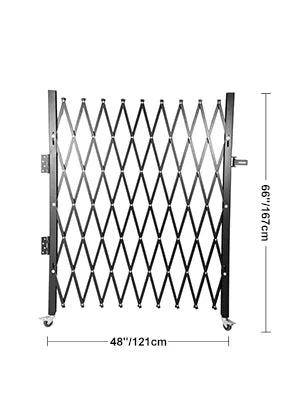 Portable and User-Friendly Expandable Steel Security Gate in Black