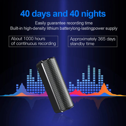 Black mini digital voice recorder with 8GB storage capacity