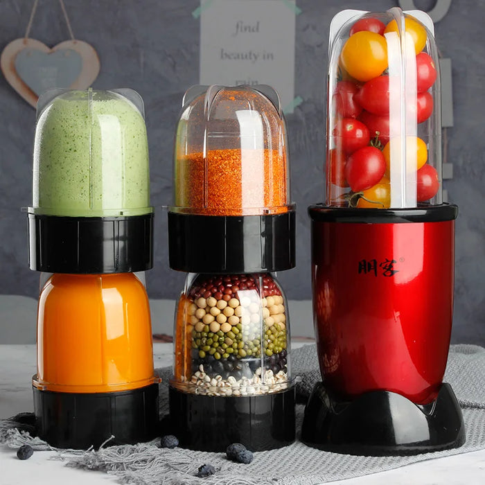 Blender Kitchen Chopper Portable Stationary Blender for Smoothies, Red, 4 Cups