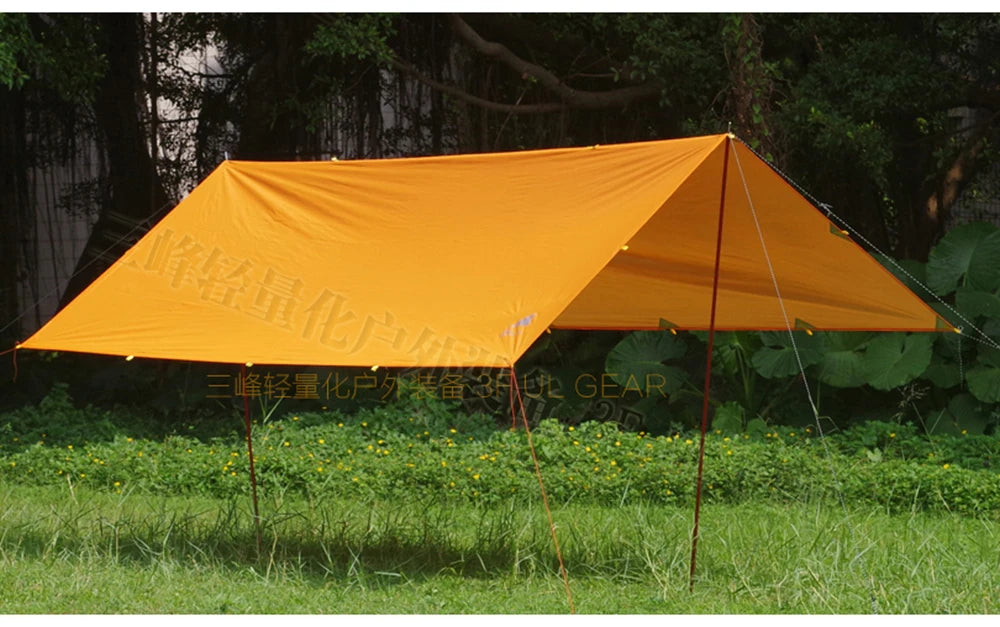 Orange Outdoor Awning with UV Protection 3x3m & Silver Coating
