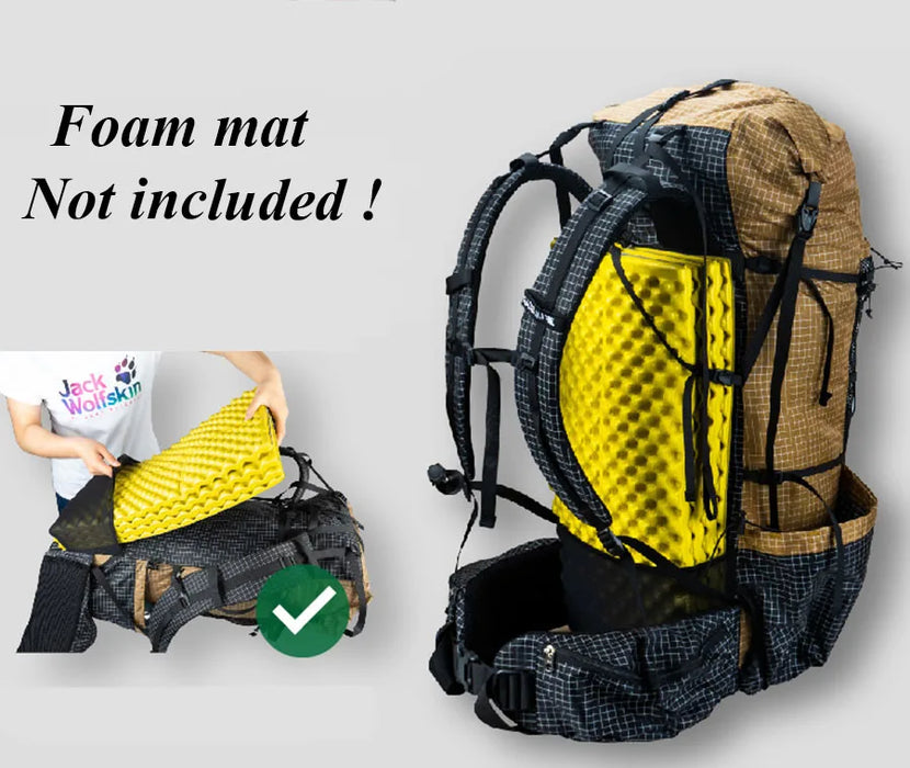Black 40+16L Ultralight Outdoor Backpack, 880g