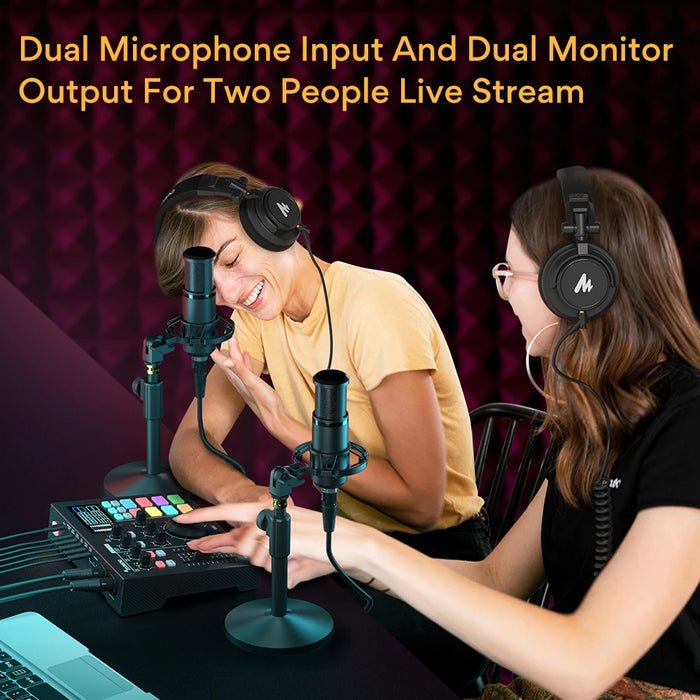 Studio Sound Card Mixer for DJs and Content Creators