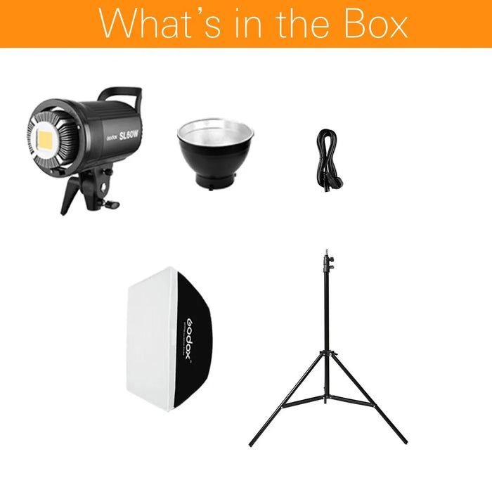 Studio LED Light Set with Grid Softbox and Stand