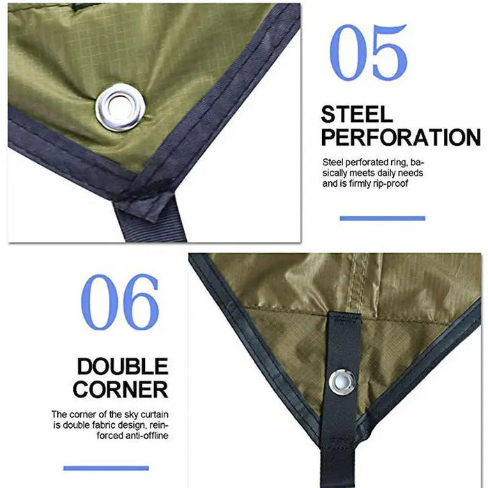 Ultralight Portable Outdoor Tarp Tent Rain Fly 350x280cm Waterproof