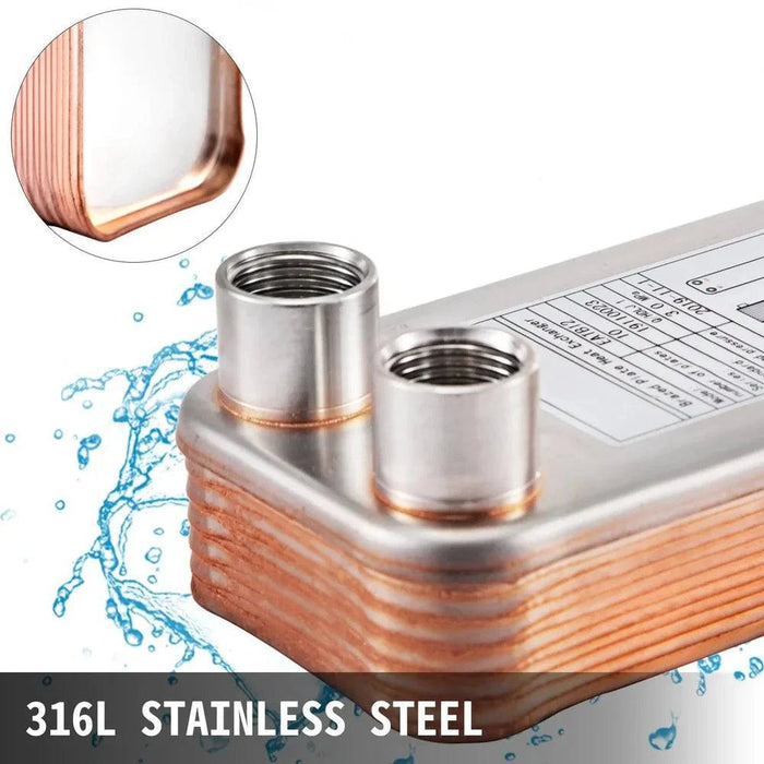 60 Plate Stainless Steel Heat Exchanger Wort Chiller for Homebrew Beer Brewing