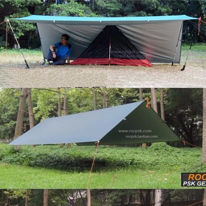 Green 3x5M Outdoor Tarp Sun Shelter Waterproof Survival Awning