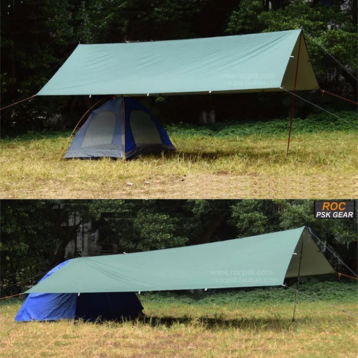 Green 3x5M Outdoor Tarp Sun Shelter Waterproof Survival Awning