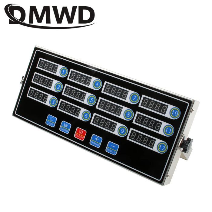 Dual Voltage 12-Group Kitchen Timer with Countdown Stopwatch