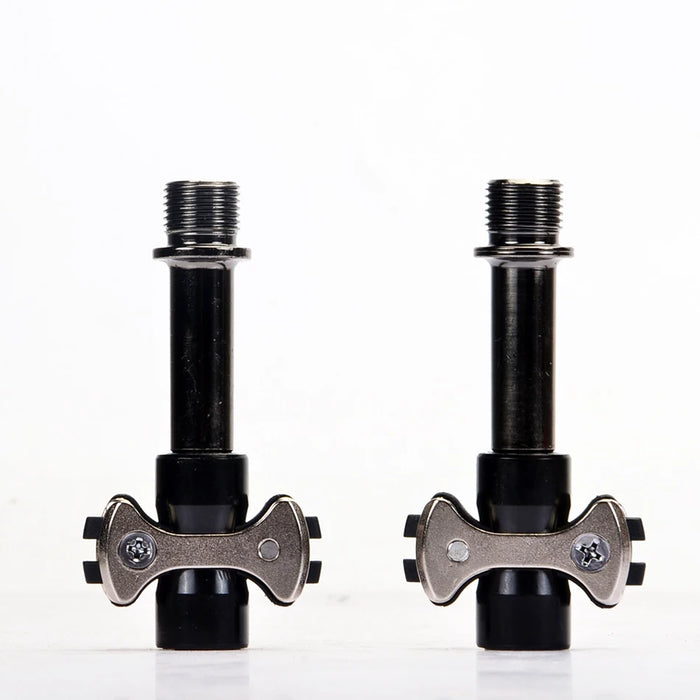 Road Bike Self-Locking Pedals Black Steel Axle Ultra-Light for Enhanced Performance