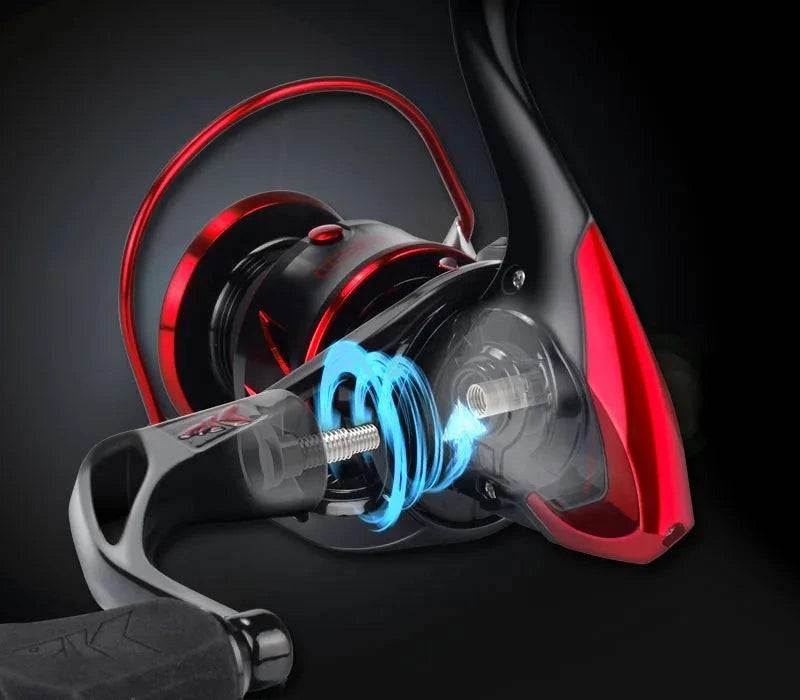 Spinning reel with 10+1 shielded stainless steel ball bearings for ultra-smooth operation