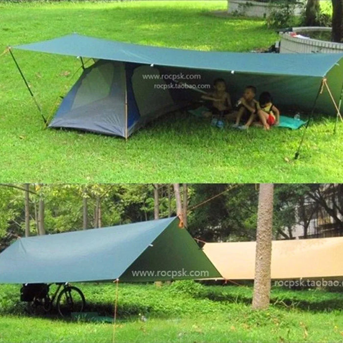 Green 3x4M Ultralight Waterproof Tarp for Camping & Outdoor Use
