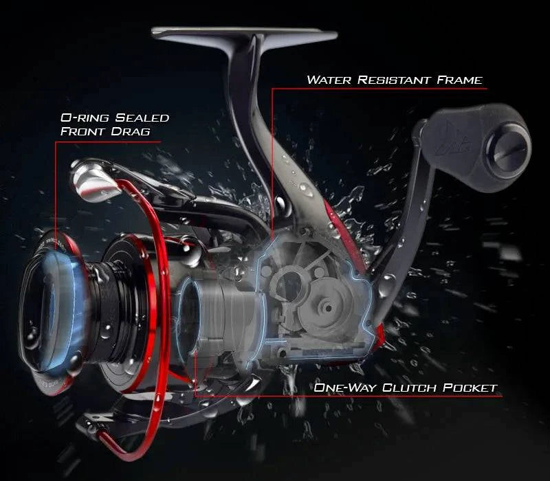 Water-resistant spinning fishing reel designed for pike fishing in the 4000 series