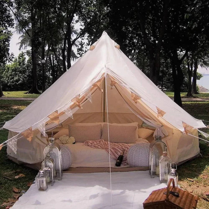 Spacious 400 cm cotton canvas bell tent for outdoor living
