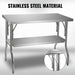Stainless Steel Single-Shelf Folding Work Prep Table 48x24 cm - Ideal for compact storage in both home and commercial kitchens