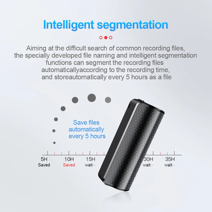Black 32GB Mini Digital Voice Recorder with Magnetic Dictaphone and MP3 Playback for recording meetings, lectures, and interviews