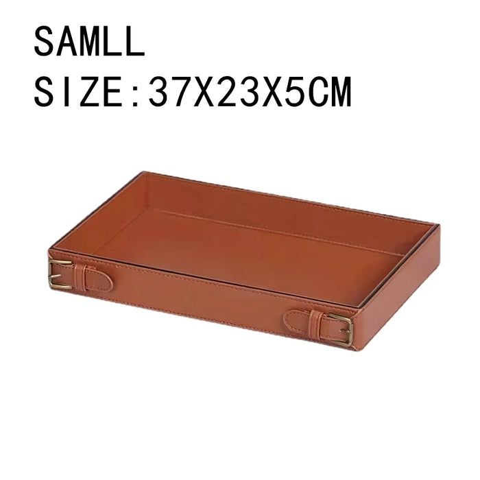 Rectangular Leather Tray – Belt Buckle Accent Home Decor SMALL RECTANGLE
