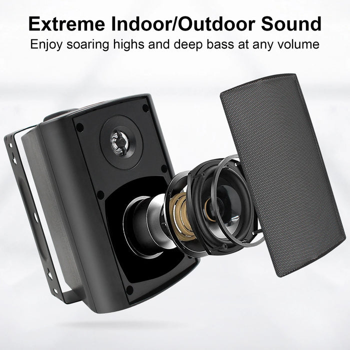 200W Waterproof Outdoor Wall Speakers with Mounting Brackets