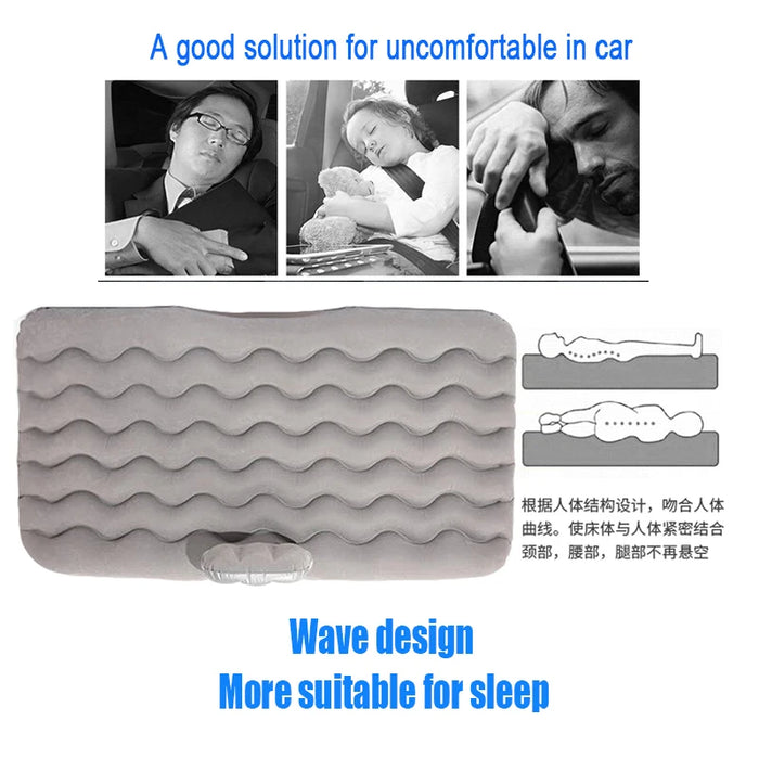 Black universal back seat inflatable travel mattress for car camping cushion
