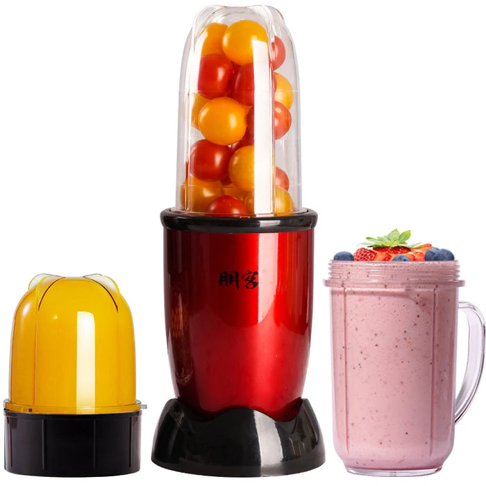 Blender Kitchen Chopper Portable Stationary Blender for Smoothies, Red, 4 Cups