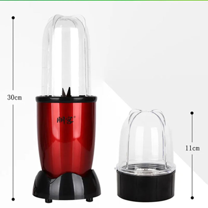 Blender Kitchen Chopper Portable Stationary Blender for Smoothies, Red, 2 Cups