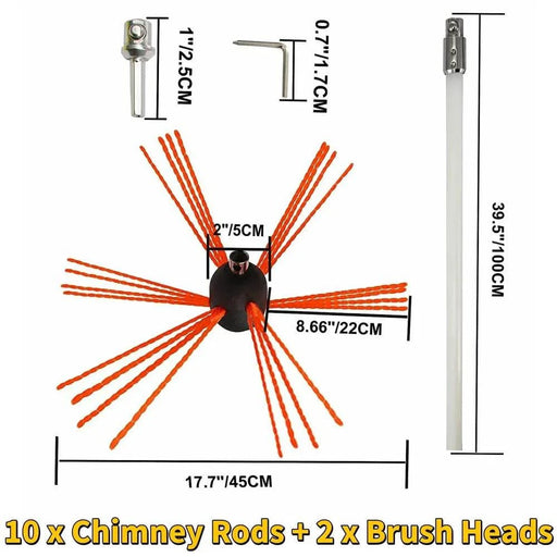 Flexible brush head with sharp-edged bristles for thorough soot removal