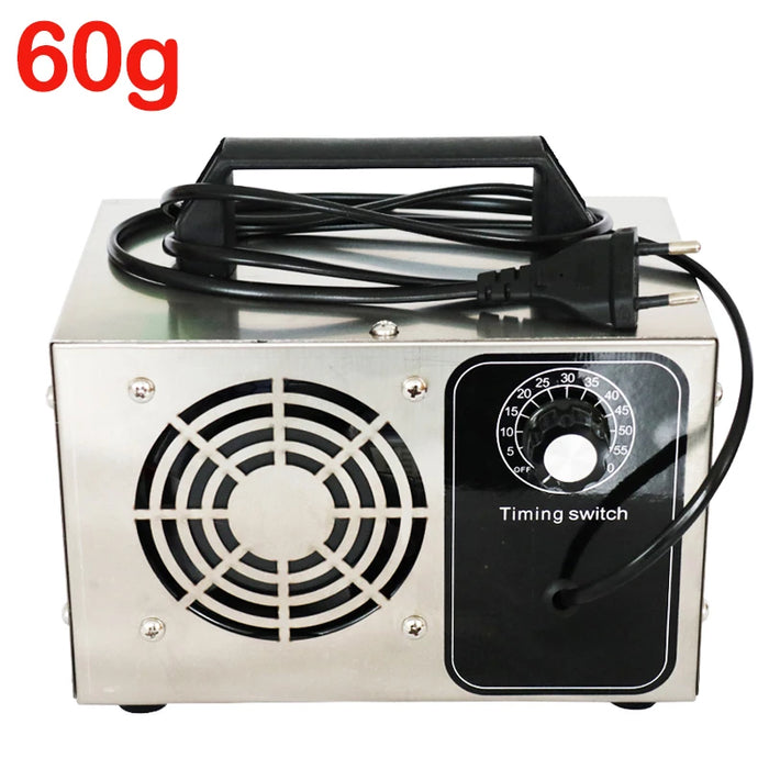 High-Capacity 60g/h Ozone Generator – White Portable Air Purifier for Odour & Germ Removal
