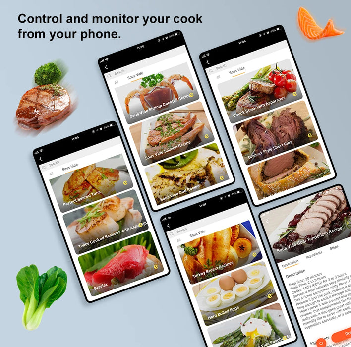 Stainless Steel Sous Vide Immersion Circulator with APP Control