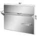 Effortless installation stainless steel range backsplash with built-in storage shelf and knife holder, perfect for easy kitchen organization and wall protection
