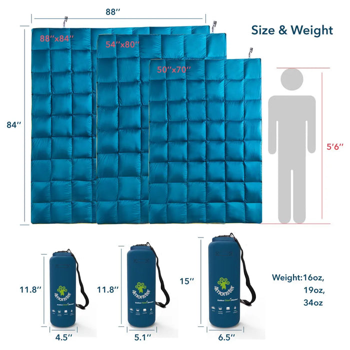 Wearable Duck Down Outdoor Blanket for Camping & Hiking