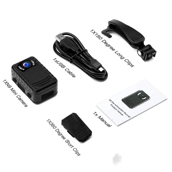 Mini Body Camera Full HD 1296P With Night Vision, Portable Police Body Cam -Camera Only