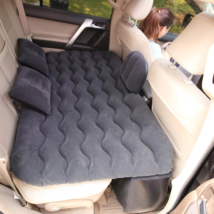 Inflatable car air mattress for back seat camping and travel
