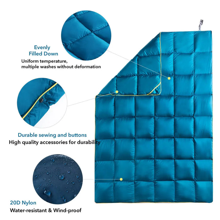 Wearable Duck Down Outdoor Blanket for Camping & Hiking