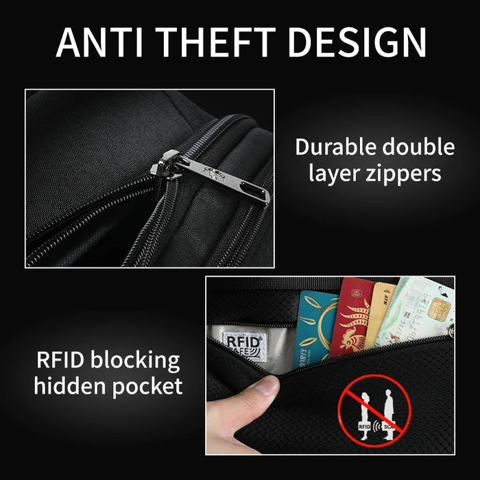 Anti-Theft Design Travel Backpack with Four-Tooth Double Zippers