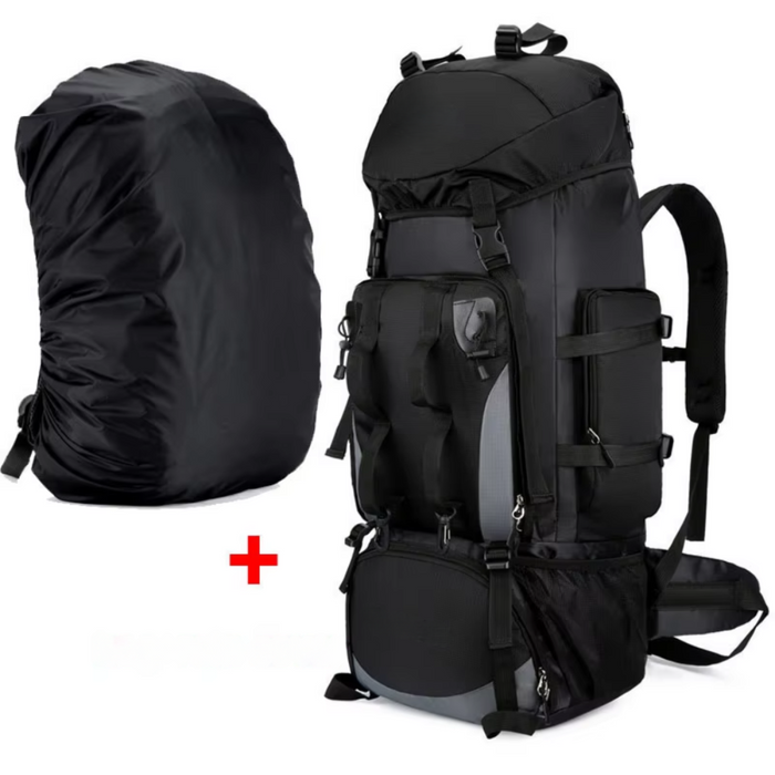 Waterproof 90L Hiking Backpack Black