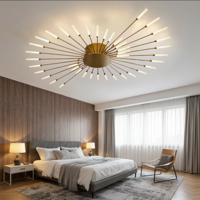Modern Gold 42-Head LED Ceiling Light Nordic Style
