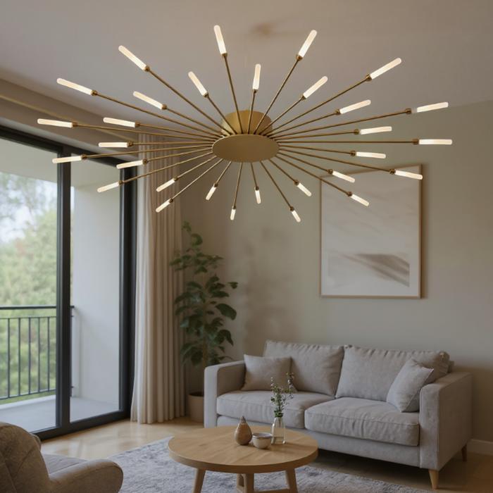 Nordic Style Gold LED Ceiling Light with 30 Heads