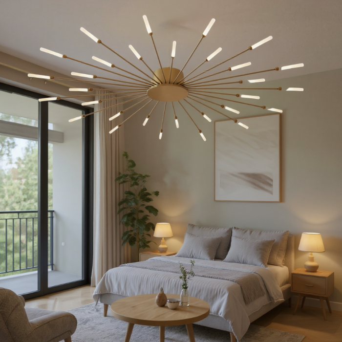 Nordic Style Gold LED Ceiling Light with 30 Heads
