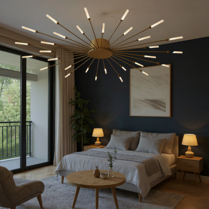 Nordic Style Gold LED Ceiling Light with 30 Heads