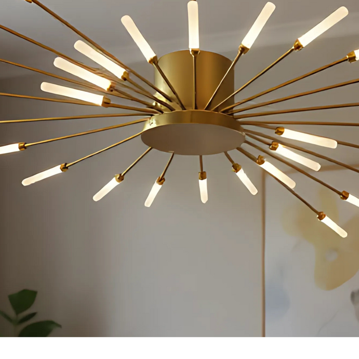 Nordic Gold LED Ceiling Lamp with 28 Light Heads