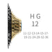 Road Bike Cassette Black Gold 12s/11-28T 127g – Ultra-lightweight gear cluster upgrade for road bicycles