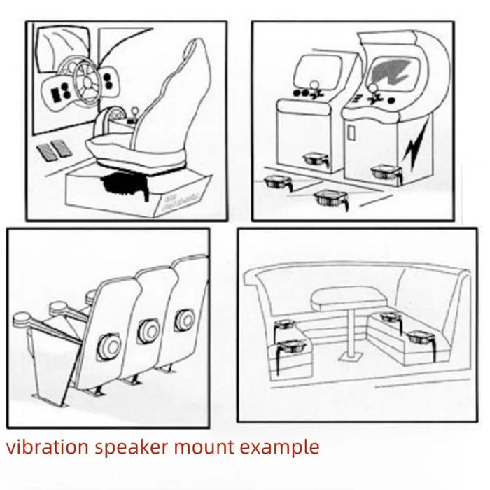High-Power Tactile Vibration Speaker – 100W Force Feedback Silver