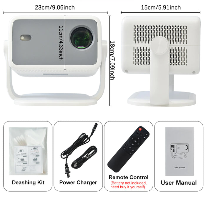 Projector P350, 4K Support, Auto Keystone, WiFi6 & Android 11