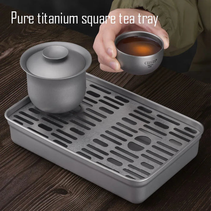 Outdoor Pure Titanium Tea Tray – Ultra-Light & Durable