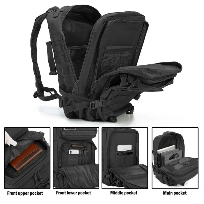 High-capacity bag with organized storage and breathable back panel