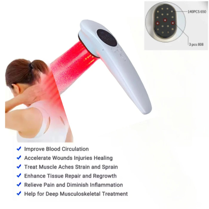 14 x 650nm red lasers for surface-level healing and inflammation reduction