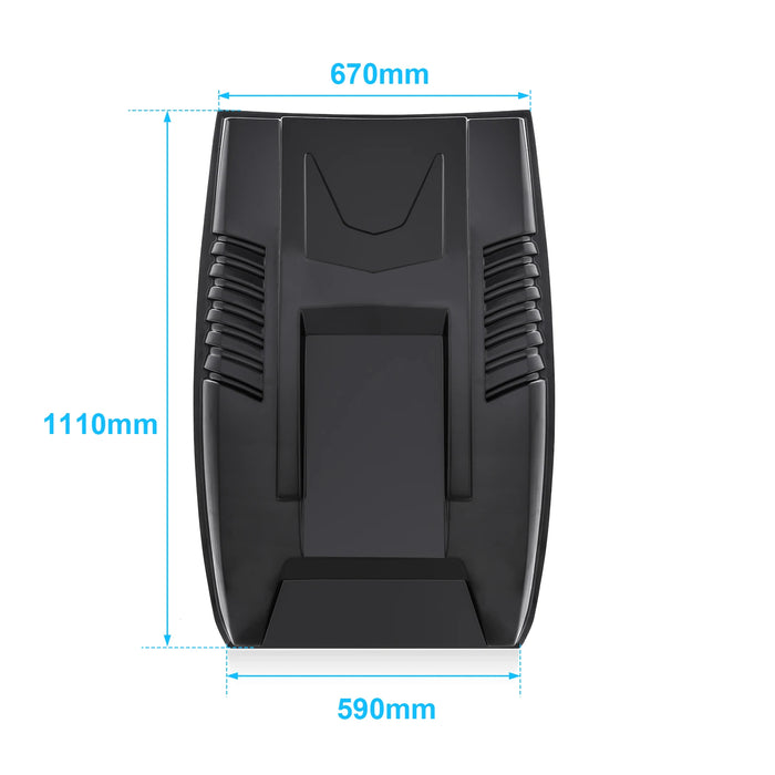 Black Bonnet Scoop Hood Cover Protector with Ford Ranger Raptor logo for 2015-2022 models