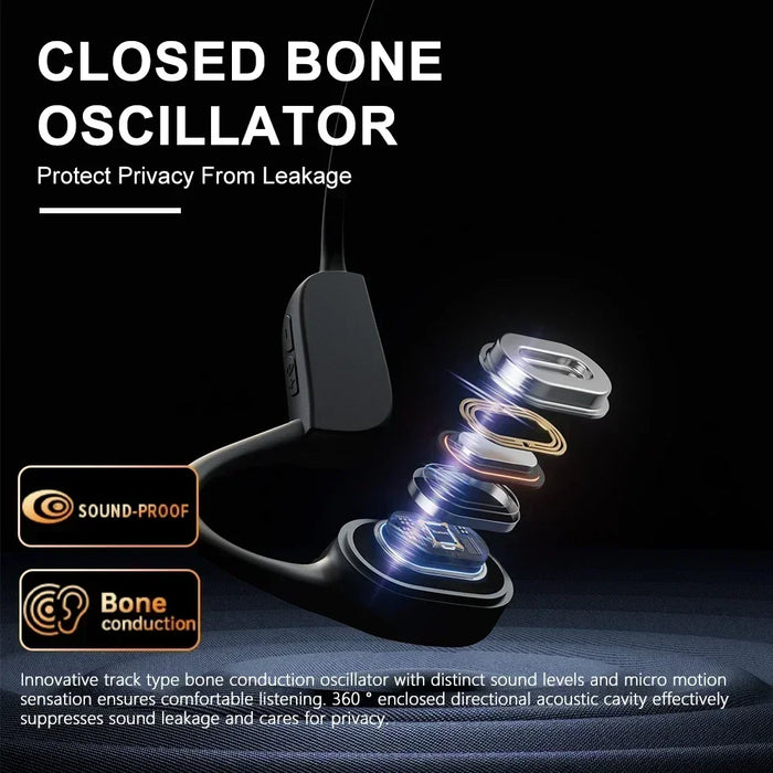 IP66 Waterproof Bone Conduction Sports Headphones with Mic